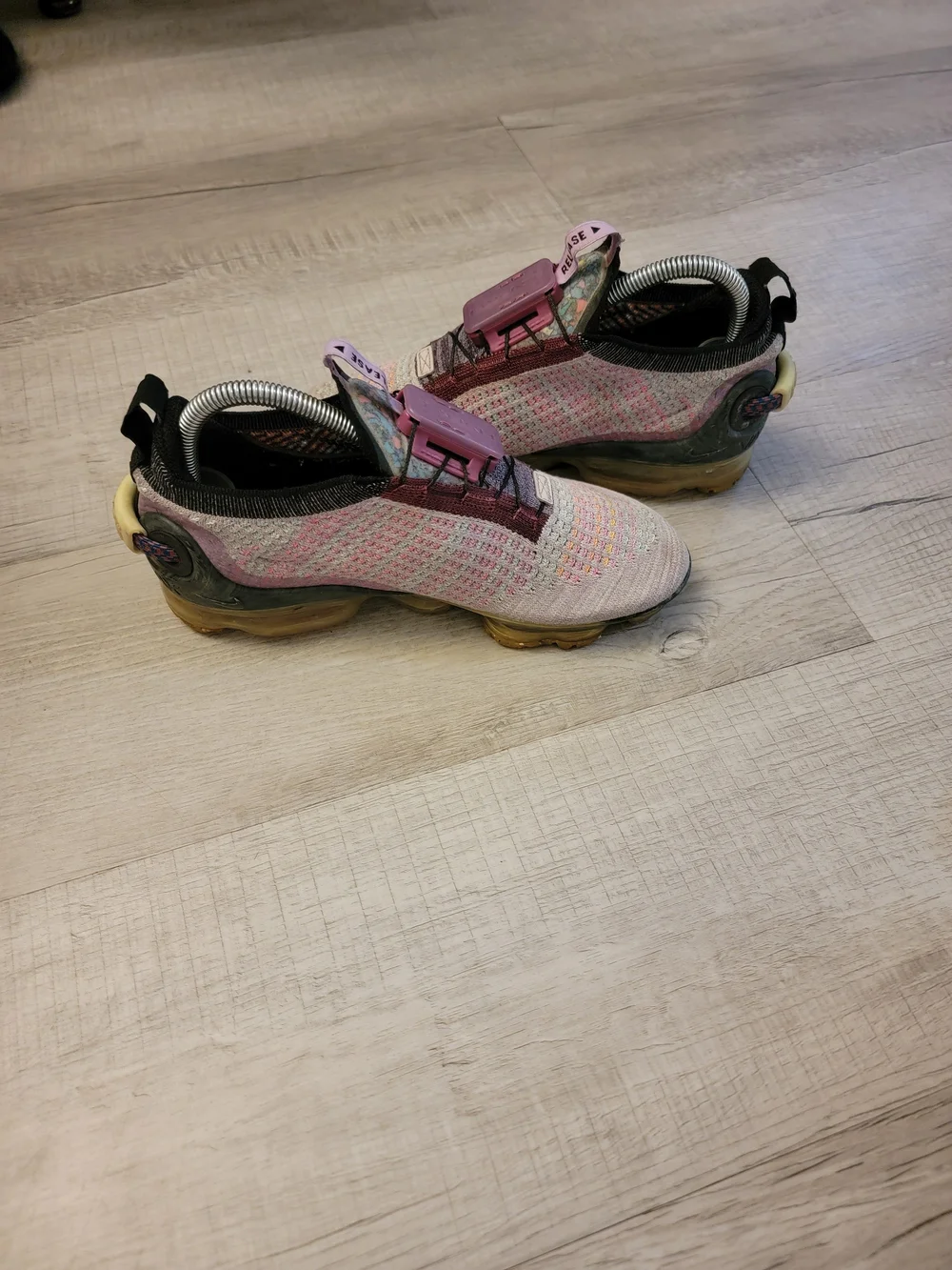 Nike Multicolor Flyknit Sneakers with Pink Accents